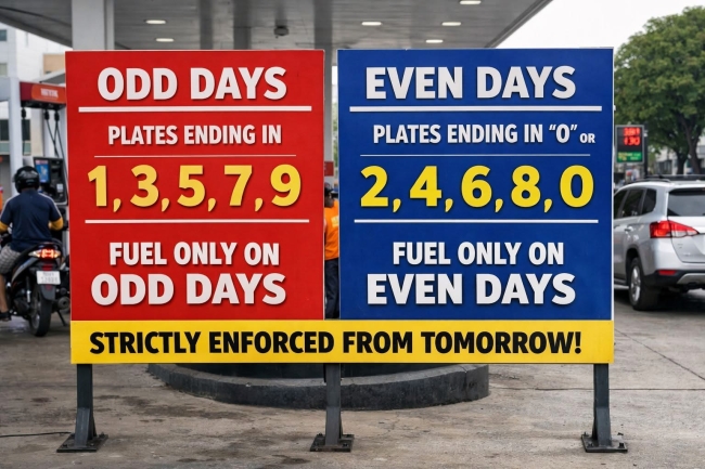 நீங்கள் எரிபொருள் பெற செல்ல வேண்டிய நாள்