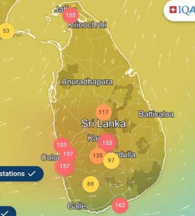 இலங்கை காற்றின் தரம் இன்னும் ஆபத்தில்